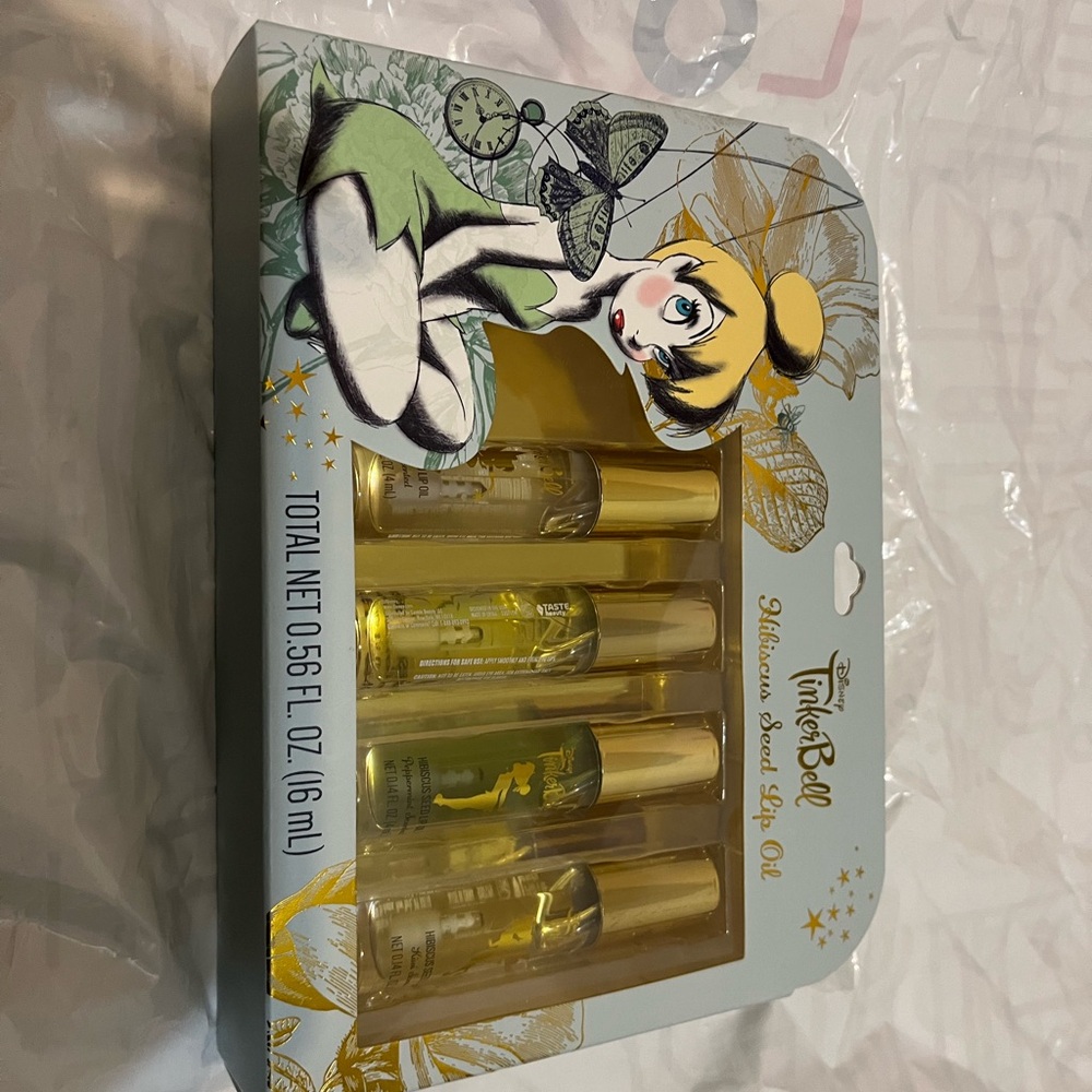 Disney Tinker Bell Hibiscus Seed Lip Oil Set - Yellow & Gold